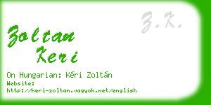 zoltan keri business card